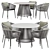 Silver Round Muse Dining Table 3D model small image 1