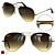 Iconic Ray-Ban Aviator Gradient Sunglasses 3D model small image 7