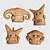 Tribal Ceramic Figurines - Exquisite Decor for Study Room 3D model small image 1