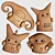 Tribal Ceramic Figurines - Exquisite Decor for Study Room 3D model small image 6
