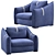 Modern Sorento Armchair: Tanagra's Stylish Addition 3D model small image 2