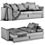 Holmsund 3-Seater Sleeper Sofa 3D model small image 7