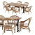 Rattan Charm: Teak Outdoor Table with Bermuda Rattan Chair 3D model small image 1