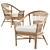 Rattan Charm: Teak Outdoor Table with Bermuda Rattan Chair 3D model small image 4