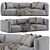 Modern Poliform Shangai 3 Seat Sofa 3D model small image 1