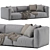 Modern Poliform Shangai 3 Seat Sofa 3D model small image 2