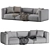 Modern Poliform Shangai 3 Seat Sofa 3D model small image 7