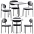 Modern Metal Table & Chair Set 3D model small image 1