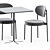 Modern Metal Table & Chair Set 3D model small image 4