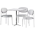 Modern Metal Table & Chair Set 3D model small image 6