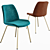 Elegant Green Dining Chair Set 3D model small image 2