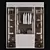 Elegant Tall Wardrobe 3D model small image 9