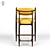 Sleek Metal and Fabric Jagger Barstool 3D model small image 3