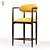 Sleek Metal and Fabric Jagger Barstool 3D model small image 6