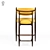 Sleek Metal and Fabric Jagger Barstool 3D model small image 8