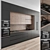 Modern Wood and Black Kitchen 3D model small image 1