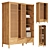 Gabin Pine & Wicker Wardrobe 3D model small image 1