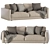 Elegant Blanche Leather Sofa 3D model small image 1