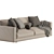 Elegant Blanche Leather Sofa 3D model small image 2