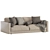 Elegant Blanche Leather Sofa 3D model small image 4