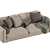 Elegant Blanche Leather Sofa 3D model small image 5