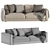 Elegant Blanche Leather Sofa 3D model small image 7