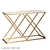 Luxury White Marble Console | Matte Gold Finish 3D model small image 1