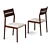 Modern Walnut Dining Set - Table & Chairs 3D model small image 3
