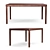 Modern Walnut Dining Set - Table & Chairs 3D model small image 4