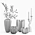 Elegant Vase Set with Candlestick 3D model small image 4