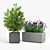 Modern Gray Rectangular Planter 3D model small image 3