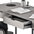 Sleek Gray Writing Desk 3D model small image 4