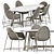 Elegant Chopstix Collection: Armchair, Side Chair, Dining Table 3D model small image 1