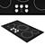  Sleek 36" Black Electric Cooktop 3D model small image 1