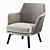 Cullen Modern Metal Sofa with Leather and Fabric Upholstery 3D model small image 1