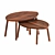 Walnut Veneer Nesting Tables 3D model small image 1