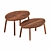 Walnut Veneer Nesting Tables 3D model small image 2