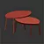 Walnut Veneer Nesting Tables 3D model small image 3