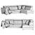 Lisma Aston: Elegant and Spacious Sofa 3D model small image 2