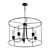 Elegant Bronze Drum Pendant Light 3D model small image 2