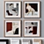 4-Piece Photo Frames Set: White, Black, Gray Wood, Beige Wood 3D model small image 1