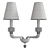 Elegant Glass Grey Rotterdam Wall Sconce 3D model small image 2