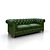 Premium Russian-made Divanica Chesterfield Sofa 3D model small image 1