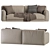 Modern Poliform Paris Seoul 2-Seat Leather Sofa 3D model small image 4