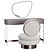 IRIS Modern Dressing Table & Armchair Set 3D model small image 2