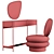 IRIS Modern Dressing Table & Armchair Set 3D model small image 5
