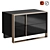 Glossy Black and Rose Gold Nightstand 3D model small image 1