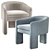Elegant Eichholtz Pebbles Chair: Three-Legged Luxury 3D model small image 2