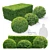 Versatile Buxus Bush: 4-Pack, Height: 0.9m 3D model small image 1