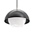 Maxim Perf Pendant Light: Black & Satin Nickel 3D model small image 1